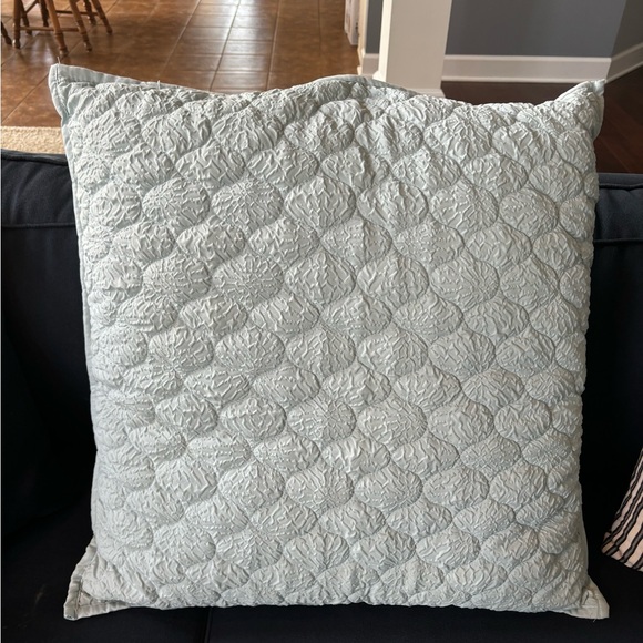 DKNY large blue pillows and one small plush pillow. - Picture 1 of 7